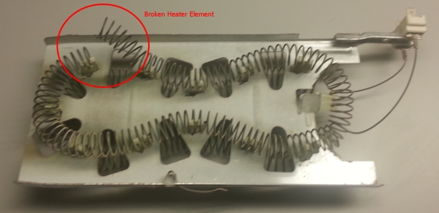 Figure 1: My Broken Heater Element. I have bent the break to make it more obvious.
