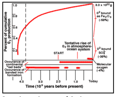 Figure 5: Cumulative History of O2 by Photosynthesis Through Geologic Time. 