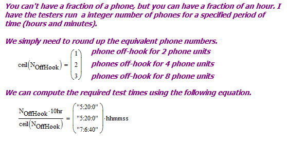Fiigure 2: Number of Phones and their Off-Hook Times to Duplicate GR-909 Requirements.